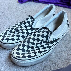 Vans Black and White Checkered Slip-Ons